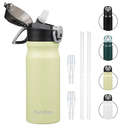 Image of Konokyo 18 oz Insulated Stainless Steel Sports Water Bottle with Straw Lid