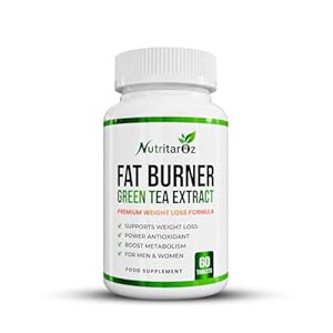 Fat Burner – Weight Loss Pills for Men & Women, Slimming Supplement with Green Tea Extract to Improve Metabolism & Energy, Appetite Suppressant, Diet Supplement – 60 Vegetarian Tablets – Nutritaroz