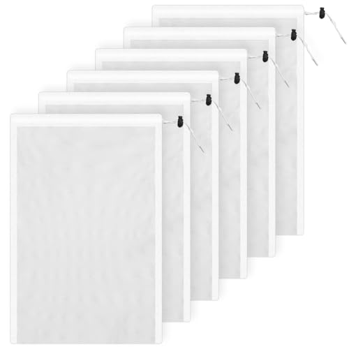 HJZHII 6 Pcs Pool Vacuum Replacement Mesh Filter Bags, Pool Cleaner Fine Mesh Drawstring Bag Vacuum Net for Collecting Leaves Debris Maintenance Swimming Pools, Aquariums, Ponds
