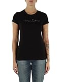 Essenziale Armani Exchange Maglietta da Donna a Maniche Corte, con Logo Big Signed, Colore Nero, XS, Nero, XS