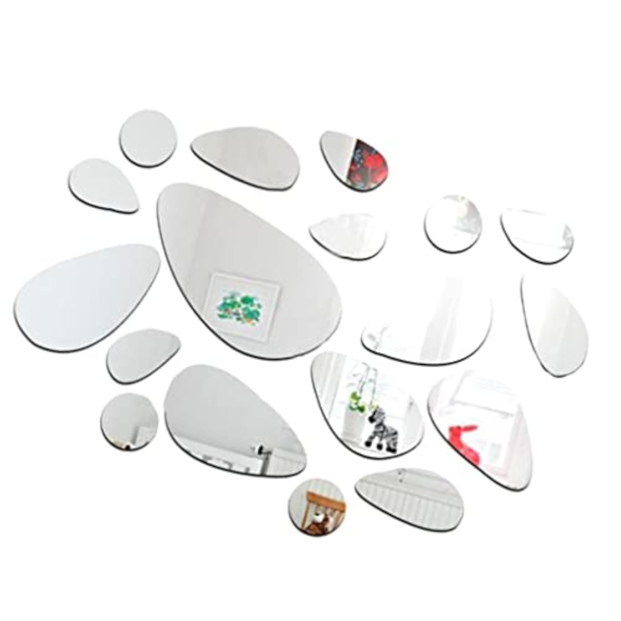 Cobblestone Shape 3D Wall Mirror Sticker
