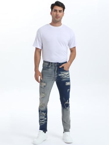 Men's Tapered Leg Slim Fit Jeans Stretch Denim for Everyday Wear4