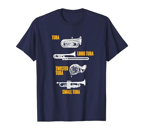 Different Tuba Tubist Music Tuba Player Marching Band Tuba T-Shirt, Men, Navy Blue, Large