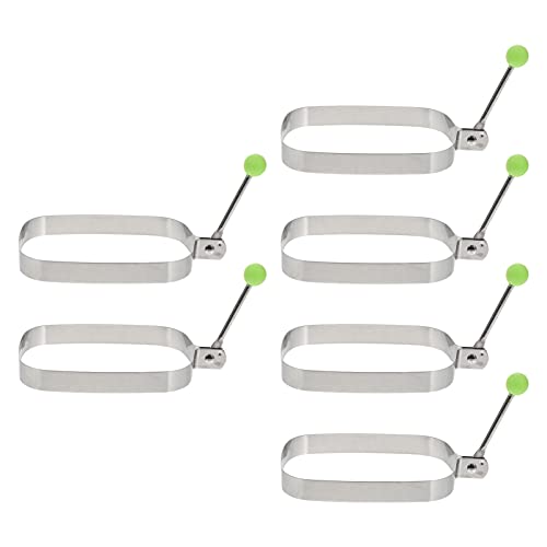 Hemoton Egg Shaper Square Tool 6pcs Stainless Steel s Egg Shaper Pancake Form Maker Non- Stick Cooking Rings with Handle for Muffins Sandwiches Omelette 13. 5cm () Breakfast Sandwiches