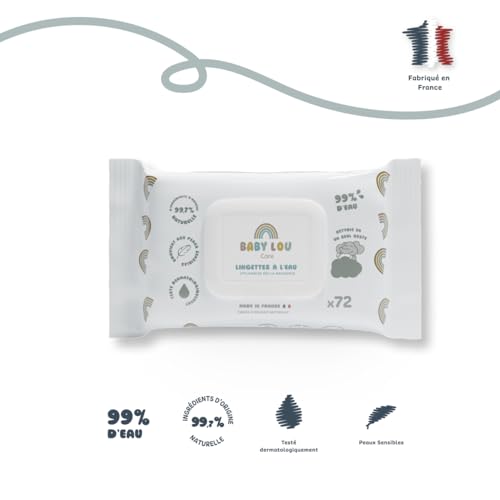 Lingettes à l'eau 12x72 sachets pour le change nomade de bébé - 2