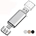 Price comparison product image USB 3.0 Type C 32GB Dual OTG Flash Drive EASTBULL USB C Memory Stick Pen Drive for USB-C Smartphones,Other Devices Support Type-C(Silver)