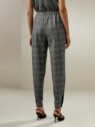 LilySilk Silk Wool Pants for Women Pinstriped High-Rise Straight Silk Wool Blend Trousers Casual Ladies Bottom, Size2