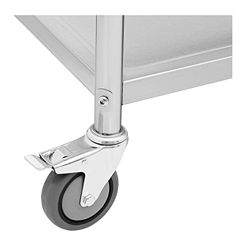 Royal Catering RCSW-2R.2K serveerwagen 2 boorden 130 kg keukenwagen rolwagen keuken keukenrolwagen - Afbeelding 4