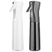 Hair Spray Bottle Empty Plastic Trigger Spray Bottle Refillable Fine Mist Sprayer Bottle 2 Pack 10oz /300ml for Hair Styling, Cleaning, Garden Continuous Water Mister (Black&White)