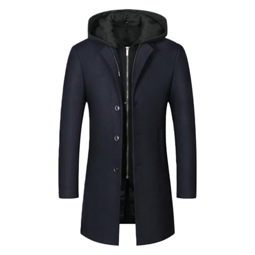 Chaqueta de cachemira para hombre abrigo de tweed casual de invierno longitud media