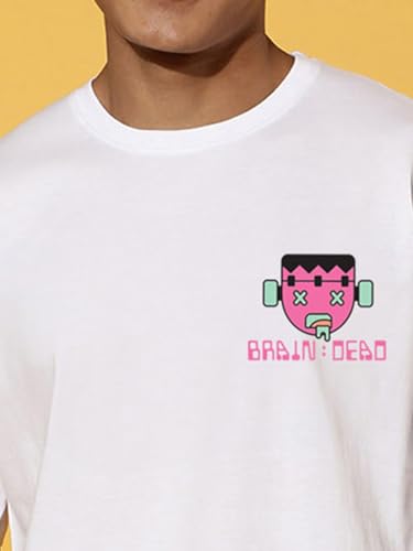 Image of Veirdo Pure Cotton Oversized Loose Fit Drop Shoulder Graphic Printed Men's Half Sleeve T-Shirt (Sizes: S to 2XL)