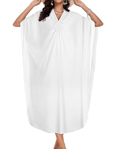 Image of Kaftan Dresses for Women V Neck Caftans Batwing Sleeve Beach Cover Ups