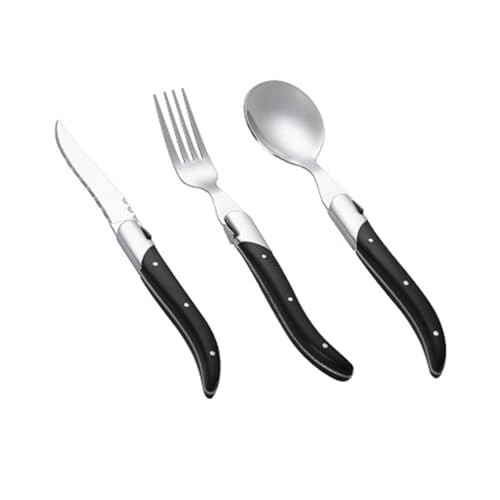 24 Pieces Silverware Set,18/8 stainless steel set for 8,Flatware set Curved wood grain handle, Fine Silverware set and Dishwasher Safe 02