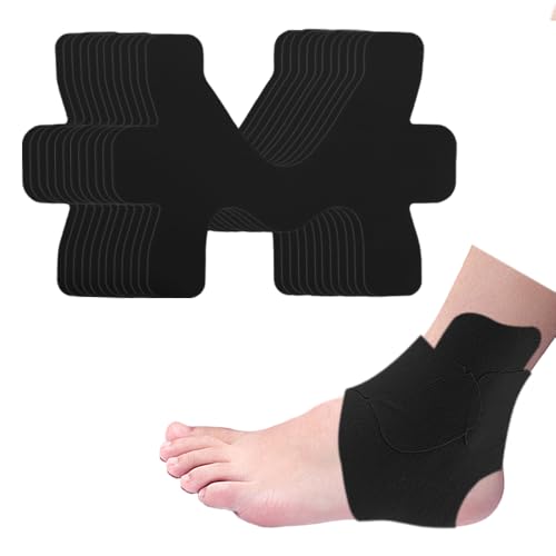 XFSRG 12 Piezas Cinta Kinesiologica Deportiva Precut Kinesiotapes Esparadrapo Deportivo Tape Venda Elastica para Tobillo (Negro)