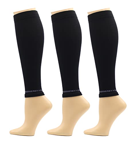 Image of REXX 3 Pairs Women's Knee-high Therapeutic Graduated Anti-Fatigue 8-15mmHg Combed Cotton Compression Socks