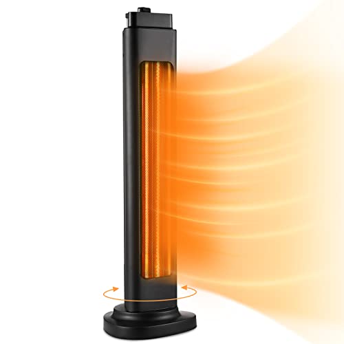Portable Electric Patio Heater, 1500W 3S Fast Heating Outdoor Heater, Electric heater with 4 Adjustable Modes, 90Â°Oscillation Space Heater with Overheat & Tip-over Protection for Indoor/Outdoor Use