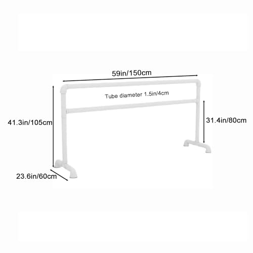 Barre de ballet double portable stable et détachable blanche 150 cm - 4