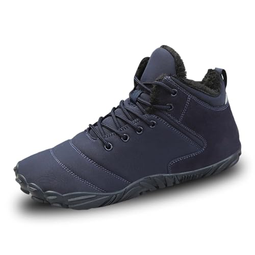 Zapatos de hombre Zapatos de algodón con suela gruesa para hombres y mujeres Botas de nieve cómodas y cálidas Botas de nieve acolchadas, gruesas e informales, zapatos pequeños para hombre 44, azul