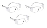 Ekon Clear Safety Glasses Eye Protection Goggles Personal Anti-fog Equipment Transparent Medical Protective Glasses Clear Anti- Fog Lens Reusable Laboratory Glass for Men and Women- Pack of 3