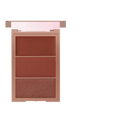 Paleta de maquillaje con 3 colores de colorete en crema y polvo compacto, iluminador, colorete mate natural de larga duración para maquillaje de mejillas, regalo de maquillaje facial (#03)