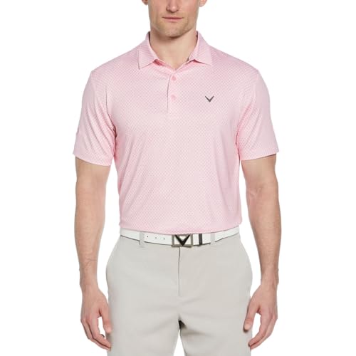 Callaway Men's Swing Tech Ventilated Short Sleeve Golf Polo Shirt, Moisture-Wicking, Textured Ventilated Fabric