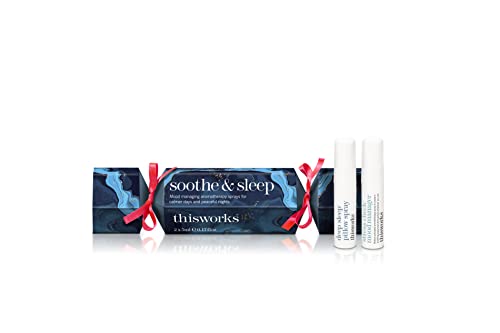 THISWORKS Soothe & Sleep Travel 2022 Gift Set Mini's: Deep Sleep Pillow Spray and Stress Check Mood Manager, for Sleep Wellness and Calming, Infused with Essential Oils