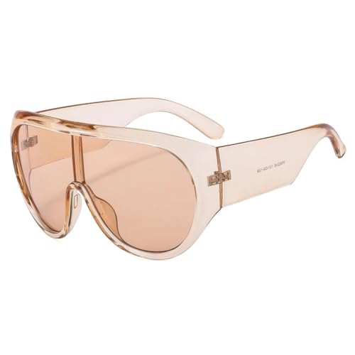 Lunettes de soleil de luxe UV400 tendance sport vintage marron clair