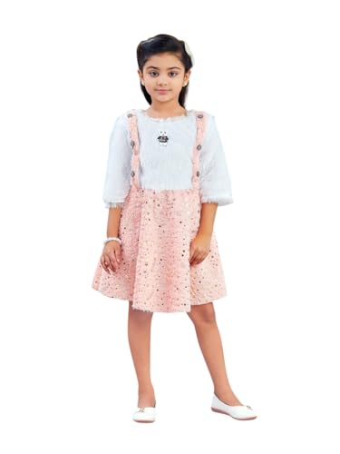 Image of Aarika Girls Turquoise Colour Foil Print Winter Woolen Frock