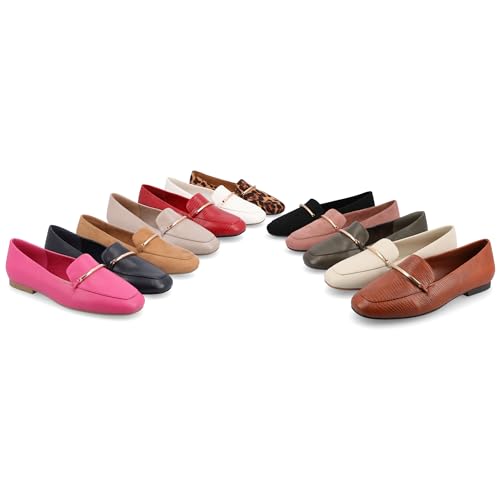 Image of Journee Womens Loafer Flat Notched Topline Square Toe Slip-On Block Heel - Wrenn Casual Dress Shoe