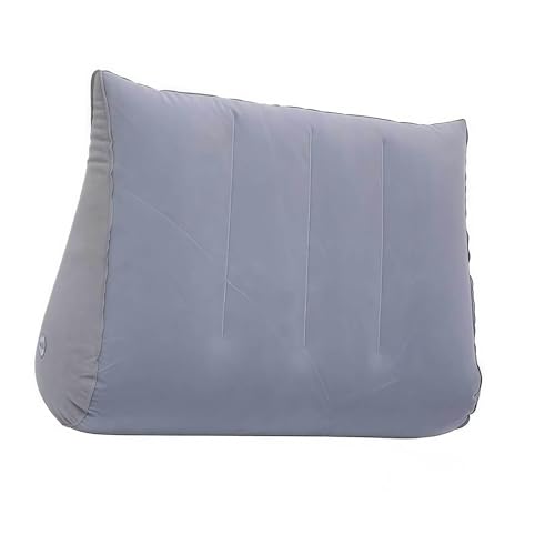 Image of Blow up Cushion Wedge Pillow Compact Lightweight Multipurpose Triangle Shape Grey