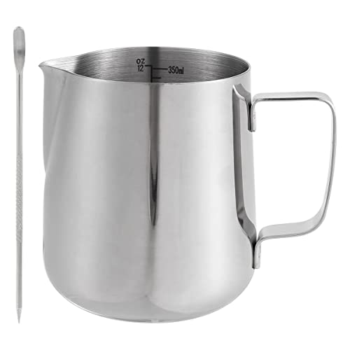 350ML Stainless Steel Milk Frothing Jug with Spoon