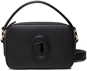 Trussardi BORSA PICCOLA DONNA 75B01140 IN ECOPELLE MARTELLATA COLORE NERO CON LOGO IN RILIEVO