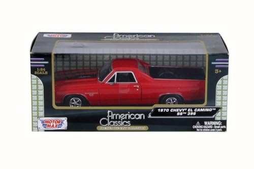 1970 Chevrolet El Camino SS 396 Rojo con Franjas Negras 1/24 miniatura 4