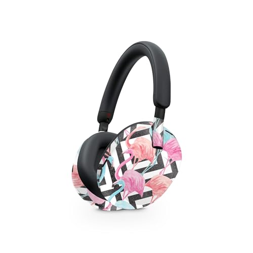 Image of MightySkins Glossy Glitter Skin Compatible with Sony WH-1000XM5 Headphones - Pop Flamingo | Protective, Durable High-Gloss Glitter Finish | Easy to Apply