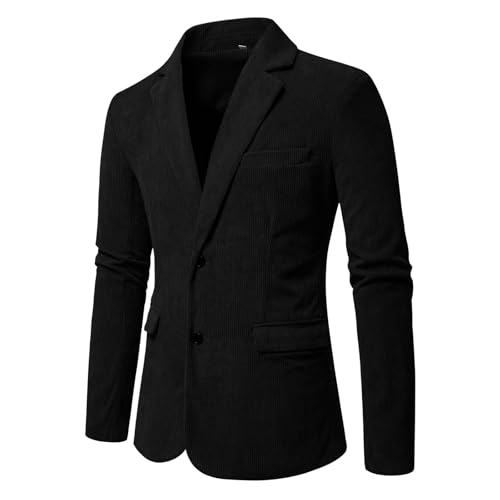 Corduroy Blazer Jacket Men Thick Two Button Suit Jacket Business Casual Sports Coats for Men Regular Fit Outerwear