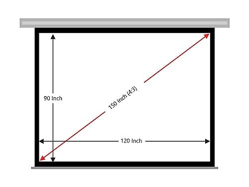 Image of 150 Inch Diagonal Motorised /Motorized Projector Screen Ratio 4:3,(10x8,WxH-feet) Screen Hanging Ceiling&Wall Option (Limited time Deal This Price is Live only for Limited time)