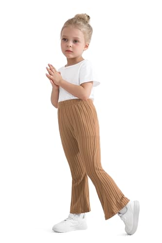 Image of Toddler Baby Girls Fall Bell Bottoms Pants Ruffle Flare Pants Soft Fleece Trousers for Children's