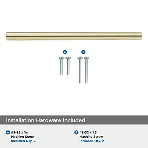Image of Amerock 5-1 /16 inch Bar Pulls Champagne Bronze Drawer Pull | 5-1 /16 inch (128mm) Center-to-Center Mounting Distance and 7-3 /8 inches Overall Length, Durable Carbon Steel Cabinet Hardware