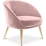 Rose Clair Iconik Interior Velvet Style Fauteuil Design - Revêtu de Velours - Pimba Rose Clair