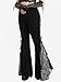 ROSE GAL Rosegal Women Plus Size Bell Bottoms Gothic Flare Pants Rose Lace Panel Lace-up Pull On Flare Pants Romantic Gothic Pants(Gray_1/2X)