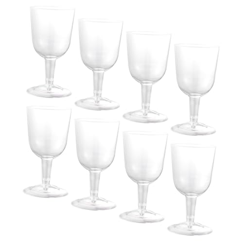FUNOMOCYA 8pcs Plastic Cups Detachable Bottom Goblets 180ml 6oz Wine Tumbler Set