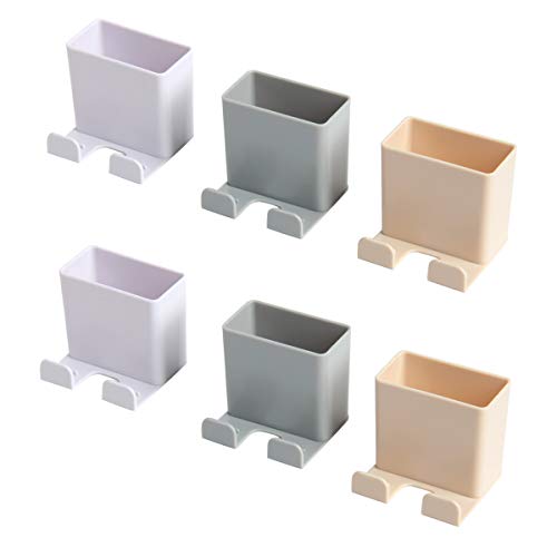 Ira Pollitt 6 Pieces Adhesive Remote Control Holder Wall Mount Media Storage Box Remote Control Holder Containers for Phone Remote Control Holder, Home Office School Supply Storage