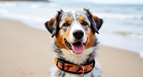 BUDDYPACK-Hundehalsband Extra-Breit & Weich mit Neopren-Polster für Kleine und Große Hunde (Hellbraun-Orange-Dunkelbraun, S)
