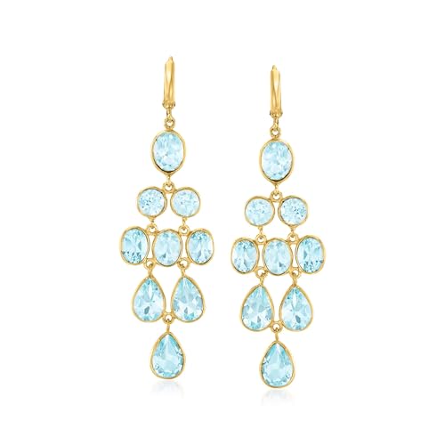 Ross-Simons 33.50 ct. t.w. Sky Blue Topaz Chandelier Earrings in 18kt Gold Over Sterling