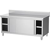 Schiebetüren Arbeitstisch Mit Aufkantung, Arbeitstisch Küche Schmal Edelstahl, Gewerbliche Zerlegetisch Für Küche Bar Restaurantar, 500kg Gastro Tisch Ablagetisch Für Bar Restaurantar Zuhause Hotel(80