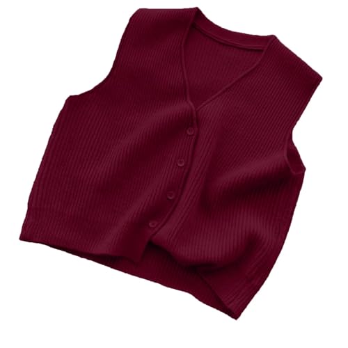 Image of Beralst Women's Button Front V Neck Sleeveless Knit Sweater Vest