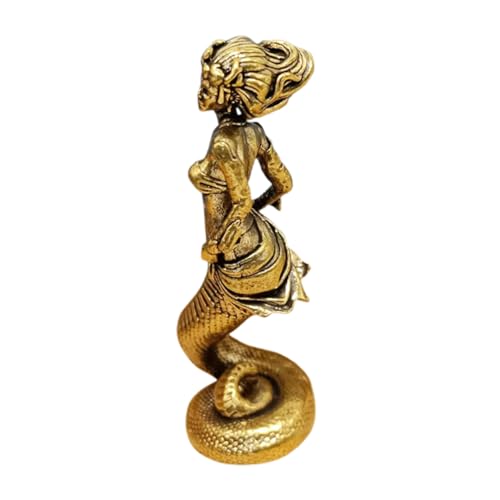 Statue miniature de dame serpent romaine en laiton, cadeau idéal pour collectionneur