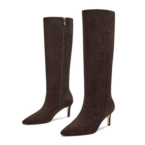 Image of wetkiss Knee High Boots - Pointed Toe & Kitten Heel & Side Full Zipper