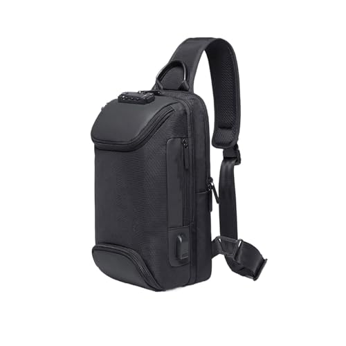 Backpack for Men Anti-Theft Multifunctional Large Capacity Waterproof Messenger Bag for Men Lightweight Shoulder Bag with Charging Port(Black)