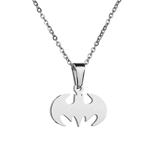 Bat Pendant Necklace Surgical Stainless Steel Hypoallergenic Superhero Necklace for Bat Lovers